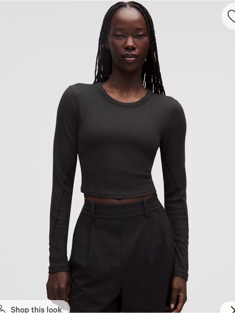 Lululemon Hold Tight Cropped Long-Sleeve Shirt Black Size 6